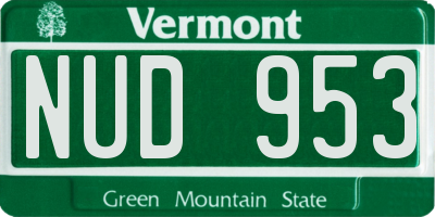 VT license plate NUD953