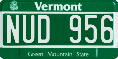 VT license plate NUD956