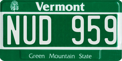 VT license plate NUD959