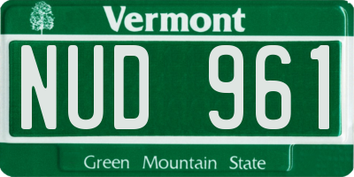 VT license plate NUD961
