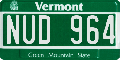 VT license plate NUD964