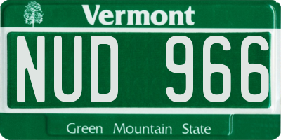 VT license plate NUD966