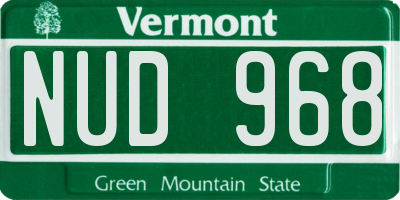 VT license plate NUD968