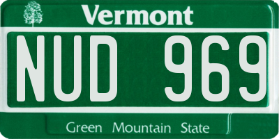 VT license plate NUD969
