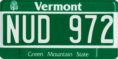 VT license plate NUD972