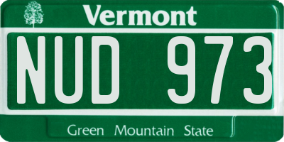 VT license plate NUD973