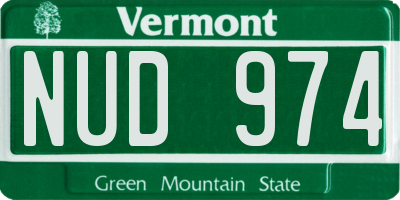 VT license plate NUD974