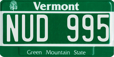 VT license plate NUD995