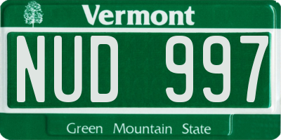 VT license plate NUD997