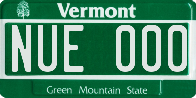 VT license plate NUE000