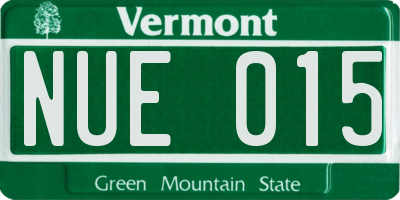 VT license plate NUE015