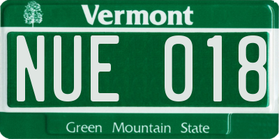 VT license plate NUE018