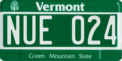 VT license plate NUE024