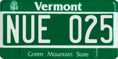VT license plate NUE025
