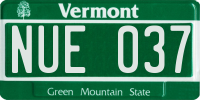 VT license plate NUE037