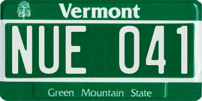 VT license plate NUE041
