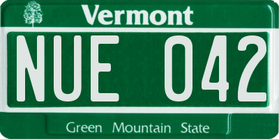 VT license plate NUE042