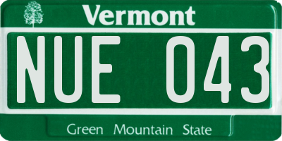 VT license plate NUE043