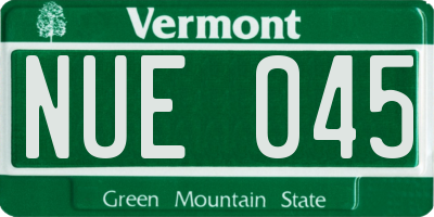 VT license plate NUE045