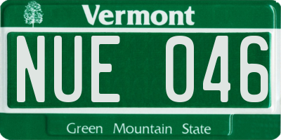 VT license plate NUE046