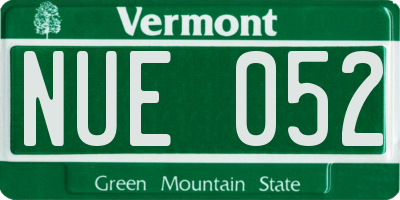 VT license plate NUE052