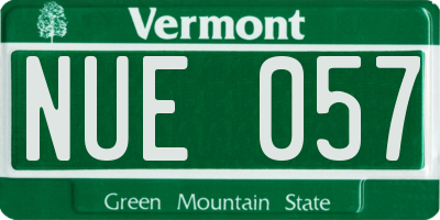 VT license plate NUE057