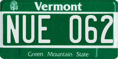 VT license plate NUE062