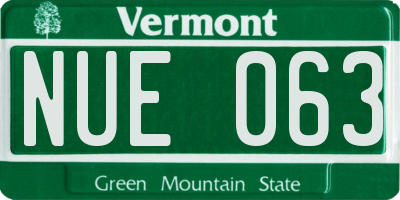 VT license plate NUE063