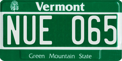 VT license plate NUE065