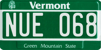 VT license plate NUE068