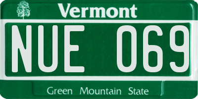 VT license plate NUE069