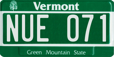 VT license plate NUE071