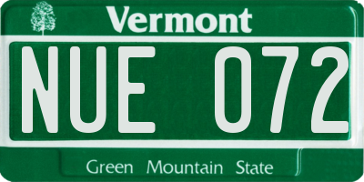 VT license plate NUE072