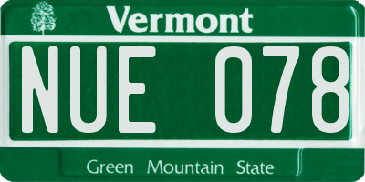 VT license plate NUE078