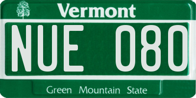 VT license plate NUE080