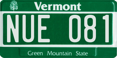 VT license plate NUE081