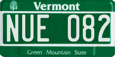 VT license plate NUE082