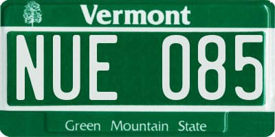 VT license plate NUE085