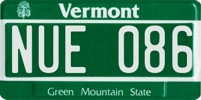 VT license plate NUE086