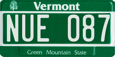 VT license plate NUE087