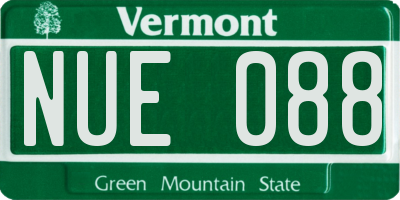 VT license plate NUE088