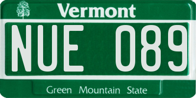 VT license plate NUE089