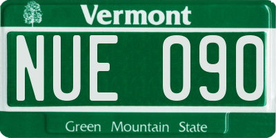 VT license plate NUE090