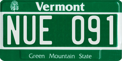 VT license plate NUE091