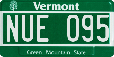 VT license plate NUE095