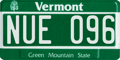 VT license plate NUE096