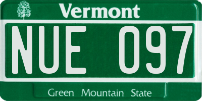 VT license plate NUE097