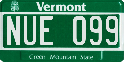 VT license plate NUE099