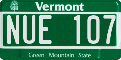 VT license plate NUE107