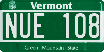 VT license plate NUE108